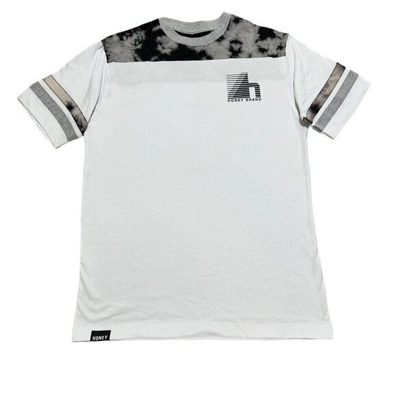 Honey Brand Co. Mens Size M White Tie Dye Detail T-Shirt Tee Skater Brand - Picture 1 of 5